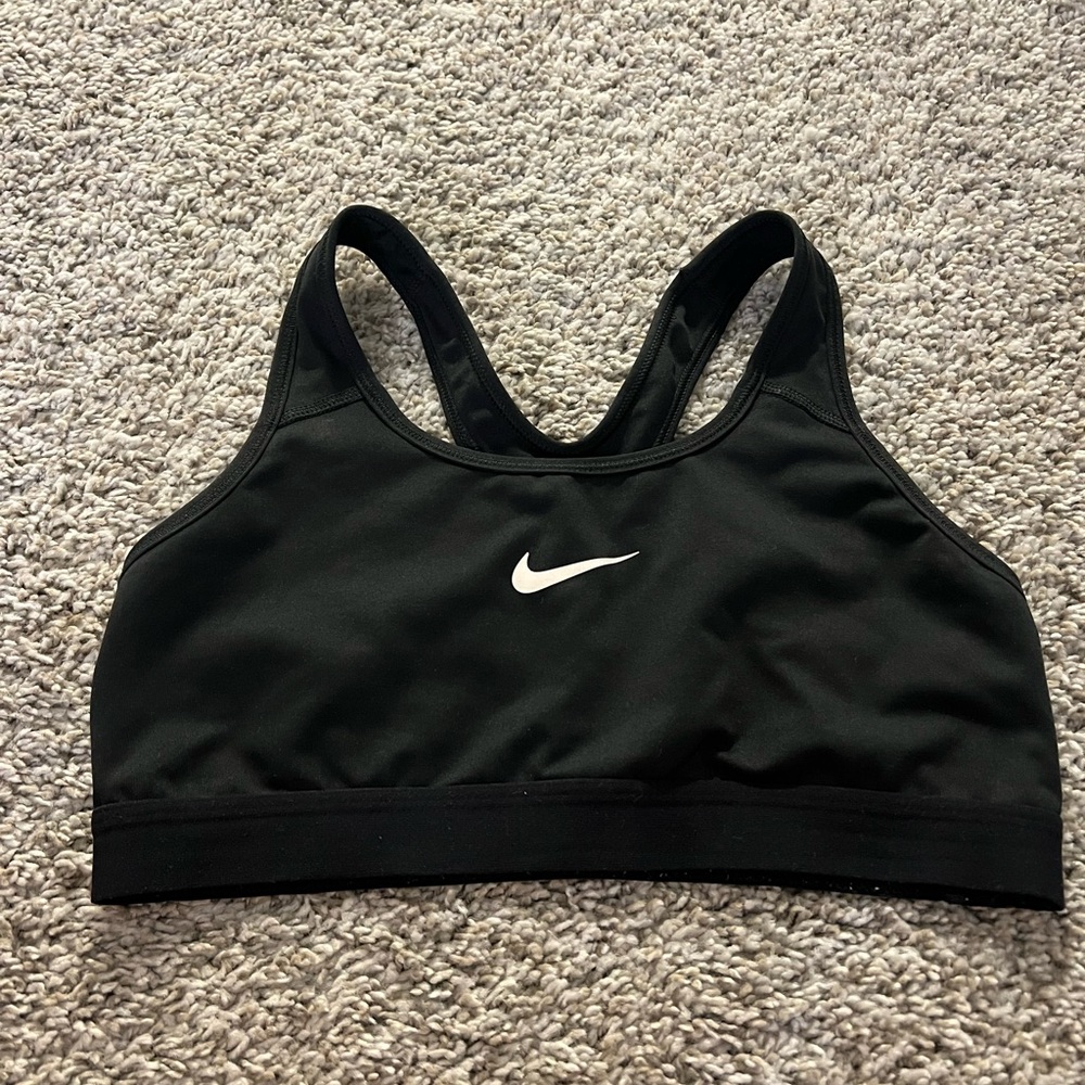 Nike Black Racerback Sports Bra Moisture-Wicking Performance